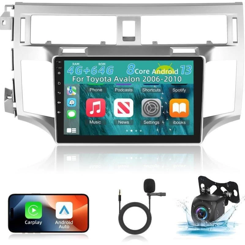 适用于丰田 Avalon 2005 2006 2007 - 2010 Android 13 CarPlay 9" 汽车立体声收音机 GPS — 第 1/2 张图片