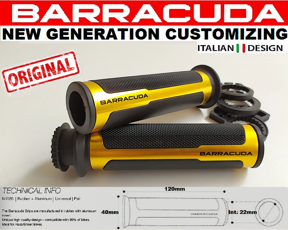 BARRACUDA COPPIA MANOPOLE RACING ORO PER HONDA HORNET 600 2003 2004 2005 2006 - Immagine 1 di 1