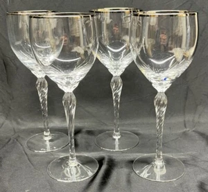 4 Lenox Crystal Madison Platinum Trim Wine Goblets Glasses 7 5/8" - Picture 1 of 7