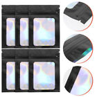  100 Pcs Self Seal Window Pouch Black Clear Cookie Bags Pill Storage Earrings
