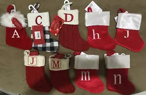 ST NICHOLAS SQUARE ASST MONOGRAM MINI 6 & 8" KNITTED STOCKINGS- A,C,D,H,J,K,M,N - Picture 1 of 12