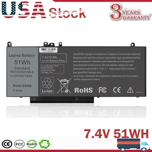 E5450 Battery for Dell Latitude E5550 E5250 Notebook Laptop 15.6" G5M10 51Wh New - Picture 1 of 9