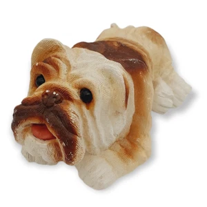 Bulldog Figurine Stone Arts Corp "Bull Dog #107" Hand Made USA 5.5" Long Brown - Picture 1 of 16