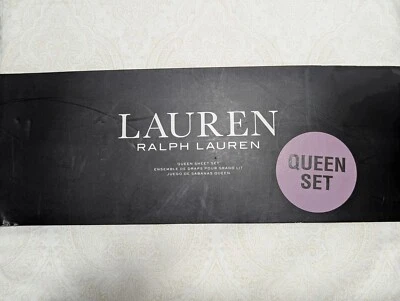 Ralph Lauren Queen Sheet Set Rosedale Paisley Beige 4pc Cottage Medallions Cream - Image 1 of 4