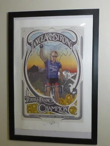 Autografiada Conmemorativa Edición Limitada" Lance Armstrong Litografia Con / C - Picture 1 of 7