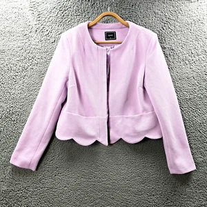 Splash Womens Crop Jacket Size 16 Purple Textured Long Sleeve Open Front - Picture 1 of 11