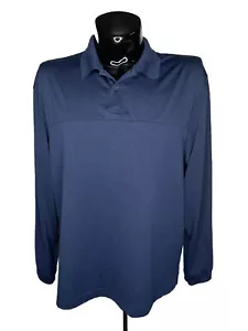 Camisa Polo HAGGAR Cool 18 Pro Manga Larga Para Hombres XL Azul Golf Rendimiento Absorbente - Imagen 1 de 7