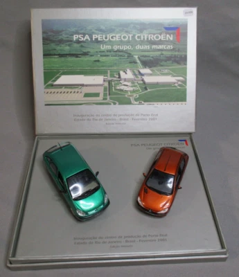 AV368 NOREV 1/43 1:43 COFFRET PSA PEUGEOT 206 CITROEN PICASSO USINE BRASIL 2001 - Photo 1/4