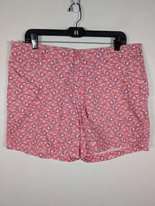 Columbia Shorts Women's 14 Red 6" PFG Super Bonehead Sailboat Print Pockets - Picture 1 of 12