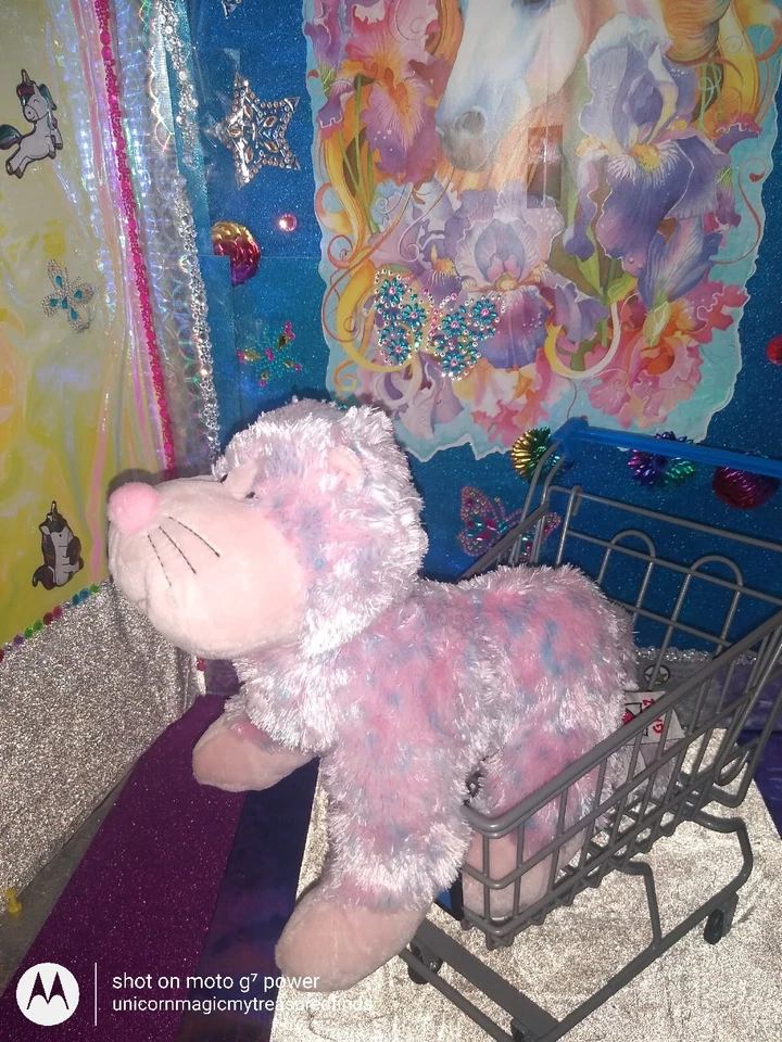 🦄Ganz / Webkinz Scruffy "Bubblegum Cheeky Cat" Pastel Colors HM442 10" Plush! - Image 1 of 4