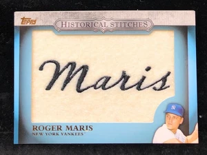 2012 Topps #HS-RM Roger Maris Historical Stitches Commemorative Patch Card - Picture 1 of 2