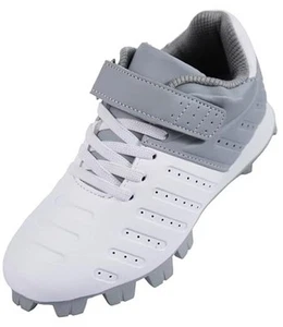 Kid's FG Baseball Cleats - Lightweight Softball Shoes for 13 Little Kid Grey - Picture 1 of 7