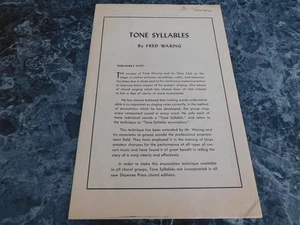 Tony Syllables by Fred Waring - Picture 1 of 1