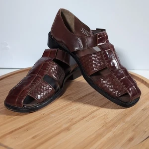 Stacy Adams Men's Slingback Montego Buckle Leather Sandal Size 9 M 23540 - Picture 1 of 12