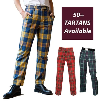Pantaloni Tartan Personalizzati Uomo - Pantaloni a Quadri Highland Scozzesi in 50+ Clan Tartan - Immagine 1 di 4