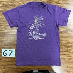 Camiseta Carbondale Mountain Fair de Colección Años 80 Individual Para Hombre Pequeña Púrpura - Imagen 1 de 7