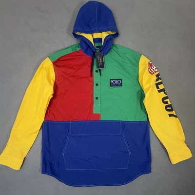 Polo Sport Ralph Lauren Colorblock Pullover Chaqueta Sudadera con Capucha Para Hombre Pequeña Estilo De Colección Foto 1 de 4
