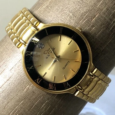Vtg Oscar de la Renta Women 236-Y121 Dress Gold Tone Quartz 29mm Watch 7 1/4" - Image 1 of 4