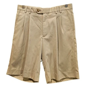 Cutter & Buck CB drytecl lux Shorts Mens 32 pleated Tan pleated golf business - Picture 1 of 13
