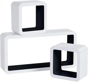 3 Pezzi/Set Mensole Da Parete Galleggianti Cubo Bianco Decorativo CD DVD Giocatt - Foto 1 di 20