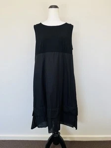 NICOLA WAITE Size 3 Women’s Black Sleeveless Dress Designer Made In Aus 12/14 - Picture 1 of 14