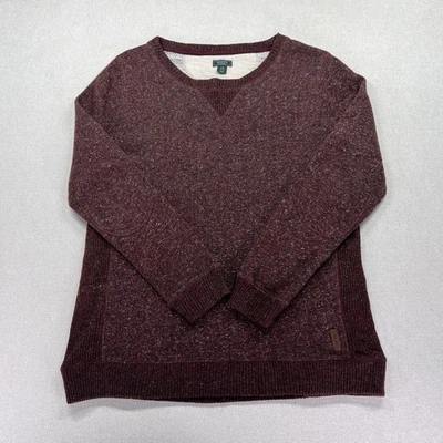 Roots Canada Sweater Women's Large Knit Pullover Crewneck Elbow Patch Wool Blend - Image 1 of 4