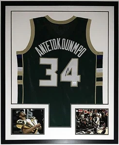 Giannis Antetokounmpo signiertes Bucks Meisterschaft Trikot JSA COA gerahmtes Foto - Bild 1 von 6