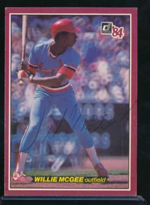 1984 DONRUSS ACTION ALL-STAR #2 Willie McGee signed auto autograph VG - Picture 1 of 2