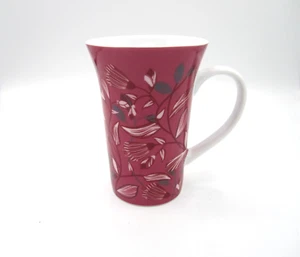 For Tea's Sake, Maroon White Green Floral Coffee Tea Mug (433) - Picture 1 of 5