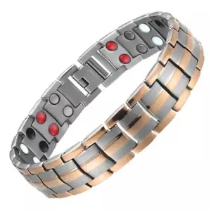 Silber Roségold Titan Magnetarmband für Männer oder Frauen | Kostenlose Geschenkbox - Bild 1 von 4