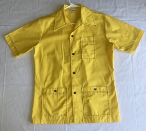 VTG 50s 60s Jantzen Rockabilly Atomic Mod Retro Shirt Big Collar Pockets Sz M - Picture 1 of 24