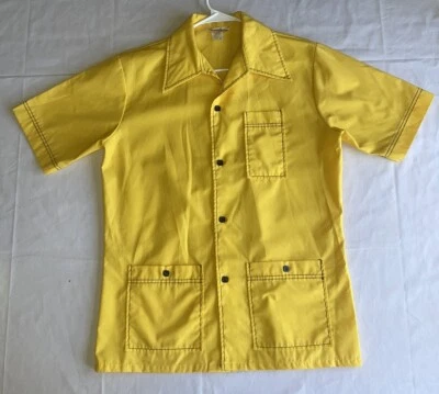 VTG 50s 60s Jantzen Rockabilly Atomic Mod Retro Shirt Big Collar Pockets Sz M - Image 1 of 4