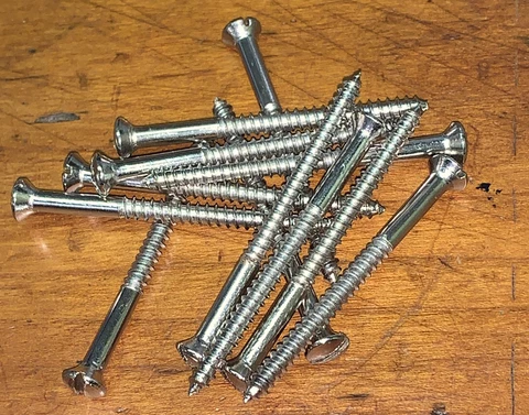 Wood Screw #6 X 2” Slotted Oval Head Nickel Cover