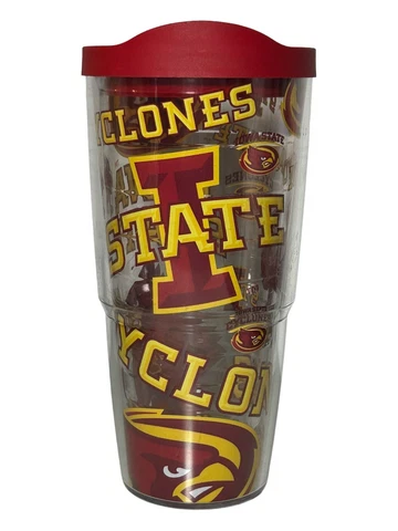 Tervis Iowa State Cyclones 24oz. All Over Classic Tumbler Red Lid Cover