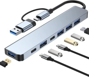 7 in 1 USB Type-C Hub To USB3.0 For MacBook iPad Pro - Picture 1 of 7