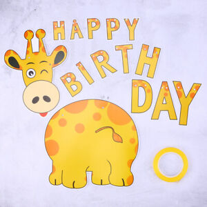  Happy Birthday Banner Cartoon Animal Flag Baby Decoration Flag Streamer Letter
