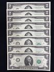 Lot of 8 Uncirculated/Sequential $2 Dollar Bill SPECIAL SALE! Contains 1 Triple