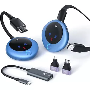 Wireless HDMI Transmitter and Receiver, 4K Decode 1080P Output, 2.4G/5G Plug - Picture 1 of 9