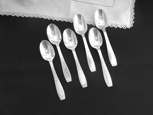Christofle Dessert Tea Spoons 6 Cirta Saigon Pattern Art Deco  Silverplate.... - Picture 1 of 11