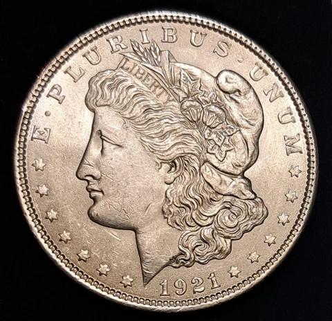 1921 Morgan Silver Dollar MS +++ Detail Great Luster Genuine U.S Mint Cover