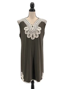 Alfani Womens Tunic Dress Olive Green Plus Size 2X Sleeveless Knee Length - Picture 1 of 6