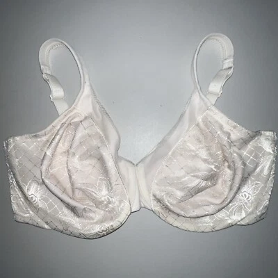 LILYETTE Bra Womans 42DD Light Beige Lined Underwire Style 0412 Floral Lace - Image 1 of 4