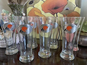 Cleveland Browns Football Helmet 16 Oz. Pilsner Pint Beer Glass NFL Sticker - Picture 1 of 7