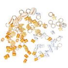 80Pcs Hair Jewelry Braid Ring Cuff Decor Pendants Dreadlocks Beads Accessories