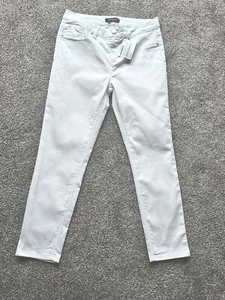 Ladies White Cropped Stretch Jeans by Kaleidoscope UK Sz 10 BNWT - Picture 1 of 5