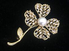 Natural Pearl Brooch Pin Leaves Women's Brooches&Pins for Women 18K Gold Plated