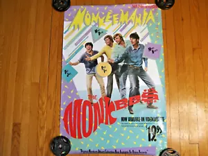 Póster vintage de The Monkees años 80 1986 VHS Rhino Records promoción para tienda - Imagen 1 de 15