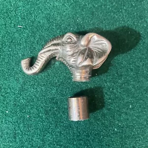 Walking Stick Vintage Designer Brass Elephant Face Handle - Picture 1 of 5
