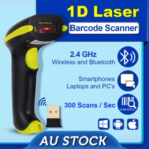 1D Bluetooth Wireless Barcode Scanner Reader for Windows IOS Android Iphone - Picture 1 of 7