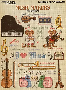 Music Makers Mini Series #8 - Counted Cross Stitch - Leisure Arts - Leaflet 477 - Picture 1 of 2